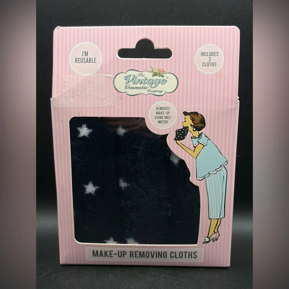 New in Box The Vintage Cosmetic Company Reusable Makeup Removing Cloths